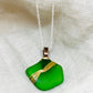 Green Two Tone Wire Wrap Sea Glass Necklace-18 Inch Silver Plated  Chain -Coastal Shore Designs Norfolk1.jpeg
